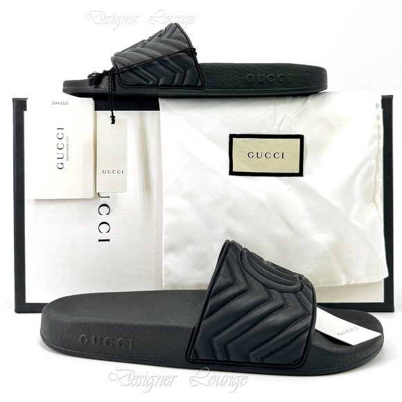 NEW GUCCI Men’s GG Matelasse Quilted Slides Sandals 11 G US 11.5 $495 Authentic - Picture 12 of 12